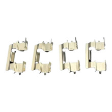 Kit de Reparación de Pinza de Freno Delantera de 4 Piezas con Pastillas y Cilindro de Freno Delanteros, Junta de Anillo y Hebilla para 2 Ruedas para