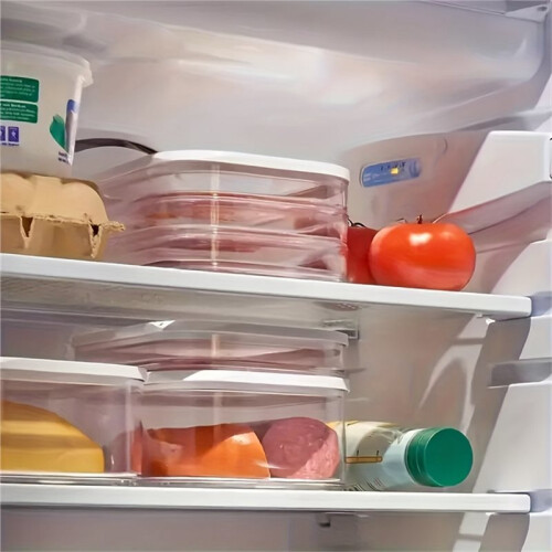 Meat Container for Fridge, Stackable Cold Cuts Storage Containers with Clear Lids for Meat, Bacon 2