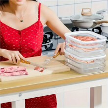 Meat Container for Fridge, Stackable Cold Cuts Storage Containers with Clear Lids for Meat, Bacon