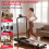 (Black)Folding Incline Treadmill with Handrail 1-10km/h 4