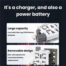 22.5W Fast Charging Power Bank Case for 2x21700 Chargers Case DIY Kit for Efficient Portable Power Supply B