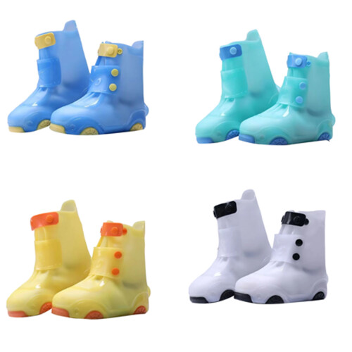 Waterproof Rain Boot Covers Slip Resistant PVC-White XXL 2