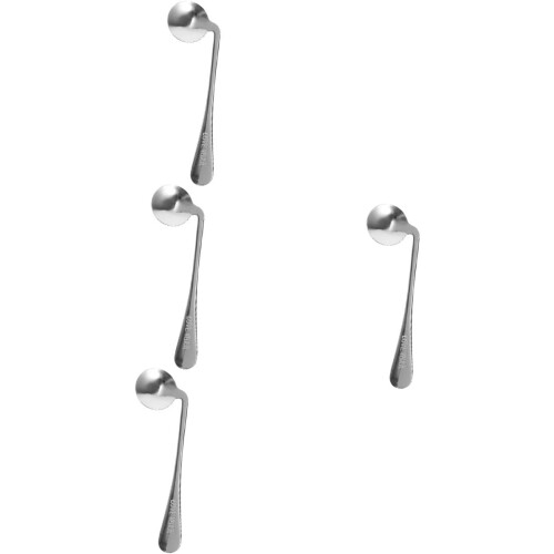 4 piezas de cubiertos curvos autoalimentables de acero inoxidable, cuchara angular, cuchara curva 2