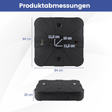 HDPE-Schirmständer mit Rädern, 130 kg, befüllbar, schwarz