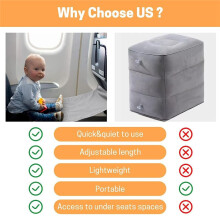 Kleinkind-Flugzeug-Reisebett, Flugzeug-FußStüTzen-KissenverläNgerung für Kinder, Reiseutensilien für Kinderflugzeuge, Grau