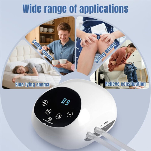 Electric Enema Kit for Colon Cleanse, Adjustable Water Flows with LCD Display, Multi-Nozzle Enema Cleanser 2