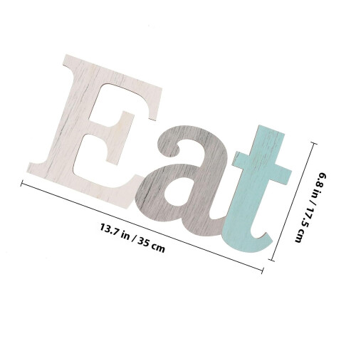 3pcs Wooden Eat Sign Wall Decor Set Fork and Spoon 1