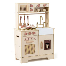 Kids Play Kitchen with Light & Sound, Oven & Microwave