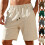 (Gray, M) Men's Summer Loose Drawstring Pineapple Check Composite Shorts Beach Pants 2