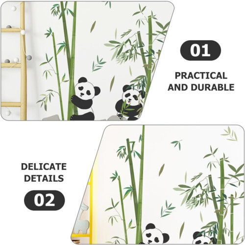 Adesivo murale Panda e Bambù, autoadesivo in PVC, facile da applicare. 2