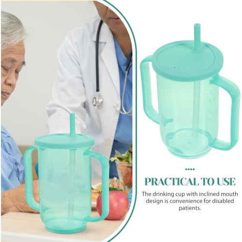 Nursing Cup for Elderly Unbreakable Spill Drinking Cup Straw Bedridden Patient 2