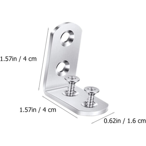 16 Stück Edelstahl-Eckwinkel, hochbelastbare Eckverbinder, Befestigungselemente 1