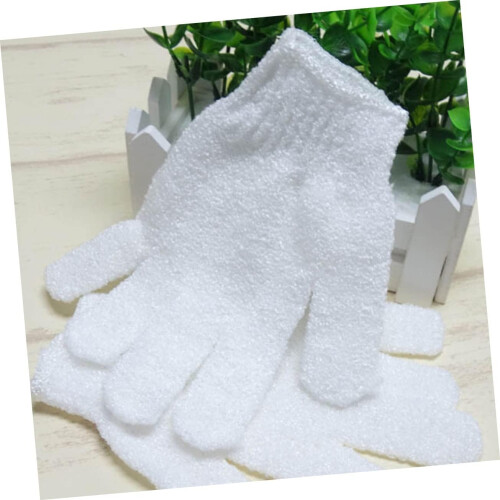 Badehandschuh mit Peelingfunktion, Fünf-Finger-Körperbürstenhandschuh (weiß) 2