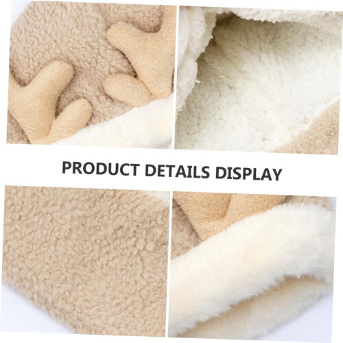 Natal Antler Chapéu lenço peluche Windproof inverno 2