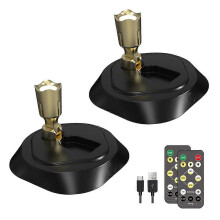 Lot de 2 spots LED sans fil avec télécommande, minuterie et luminosité réglable pour éclairage intérieur_M