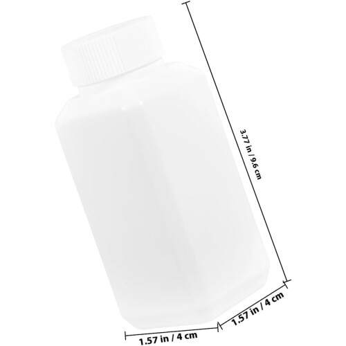 Lot de 12 flacons carrés de 100 ml en polypropylène épais pour échantillons de réactifs, avec bouchons 1