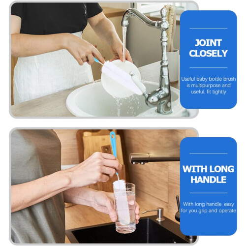 6pcs Bathroom Cleaning Sponges Convenient Handle for Comfortable Grip Handheld Multi-Function Brush 2