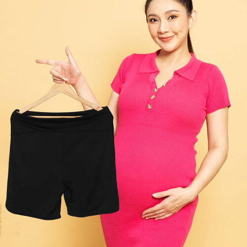Pantaloni scurți de maternitate ușori, cu design peste burtă 1