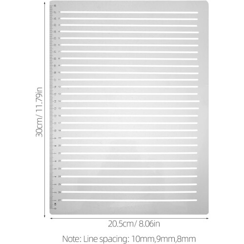 3pcs Plastic Drawing Rulers Set 8mm, 9mm, 10mm Grid Spacing – Multi-Functional Line Stencils 1