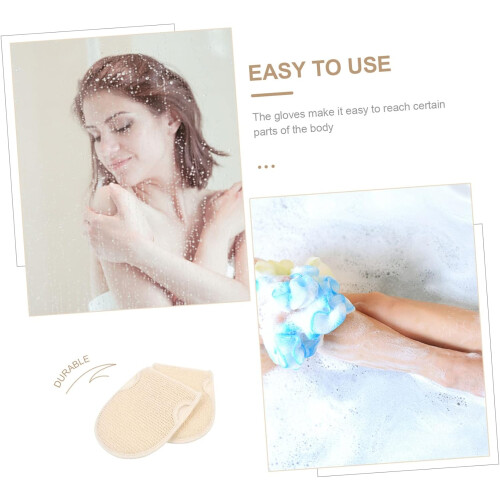 2 Stück Peelinghandschuhe, doppelseitige Badehandschuhe für Körperpeeling unter der Dusche 2