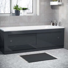 Nes Home Dark Grey PVC 1700mm 2 Sliding Doors Bath Front Panel