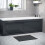 NES Home Nes Home Dark Grey PVC 1700mm 2 Sliding Doors Bath Front Panel 1
