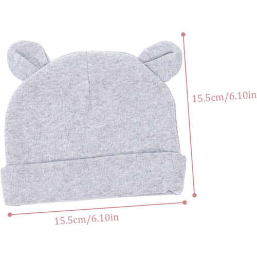Cappellino e guantini protettivi antigraffio per neonati e bambini piccoli, colore grigio. 1