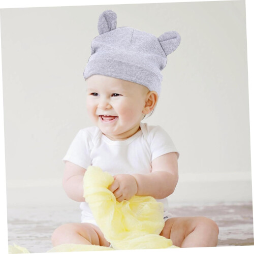 Cappellino e guantini protettivi antigraffio per neonati e bambini piccoli, colore grigio. 2