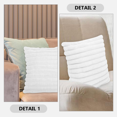 2pcs Plush Pillowcase Soft and Delicate Touch Polyester Sofa Pillowcase Washable Cushion Covers 2