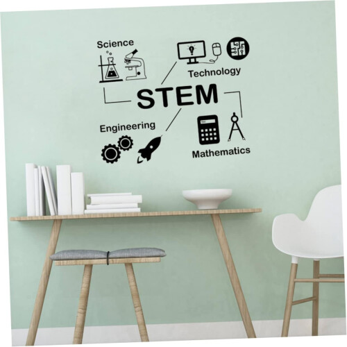Autocollants muraux scientifiques à décoller et à coller, décoration murale éducative STEM 1