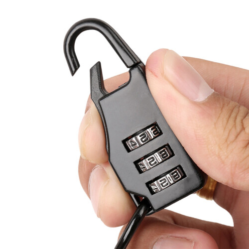 Motorcycle helmet lock, bike helmet lock, 3 digit cable lock 1