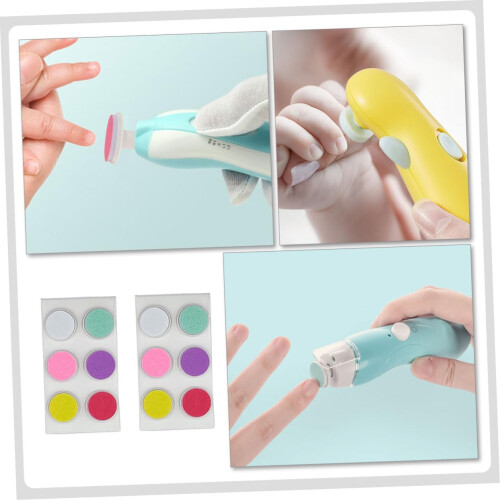 12pcs simples prático elétrico bebê unha máquina de moagem cabeças de moagem 2