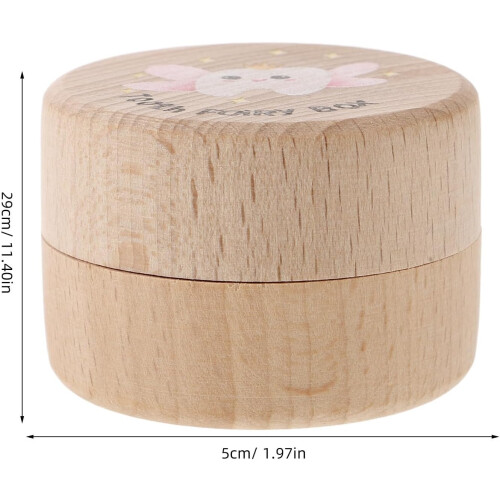 Tooth Storage Box Teeth Holder Large Capacity Solid Wood round Keepsake Box 1
