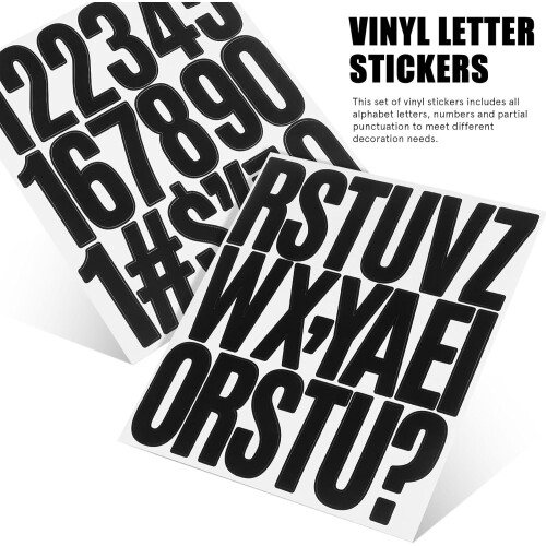 3 polegadas adesivos de vinil alfabeto decals número decals forte adesivo preto casca e bastão letras 2