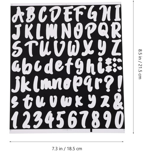 10 feuilles d'autocollants adhésifs alphabet et chiffres 1