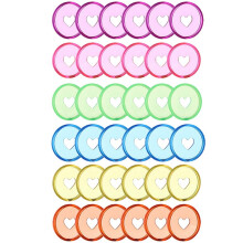 60 Pcs 24mm Plastic Book Binding Discs, Discbound Expansion Discs, Heart Binder Rings Mushroom Hole for DIY Notebooks
