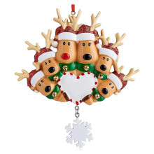 Personlig Hjortfamilj Julgransprydnad Familjens Juldekorationsset Kreativ GåVa (Julhjort, Familj på 6)