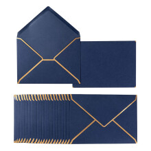 100 Pack A7 Envelopes 5 x 7 Card Envelopes V Flap Envelopes with Gold Borders for Gift Cards, Invitations,(Dark )
