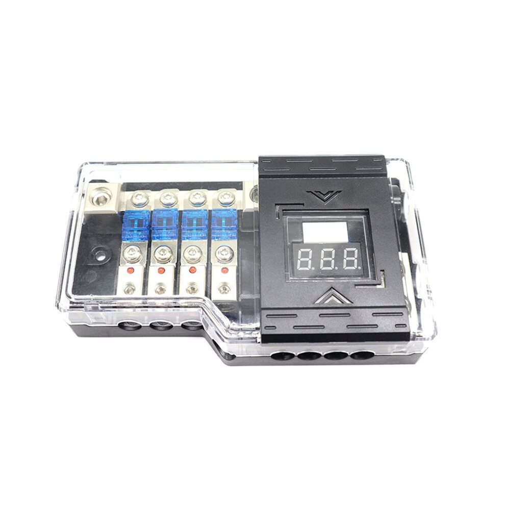 Car Fuse Blade Box Distribution Splitter Block With Led Indicator Voltage Display For Car Player Audio Stereo 6031250344631