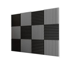 Panneau de Mousse Acoustique de 12 PièCes, Tuile de Cale de Studio, Panneau Mural de Traitement de Studio de Pyramide InsonoriséE de Mousse