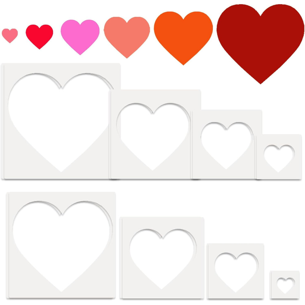 Heart Stencils Set Â 16Pc Reusable Plastic Templates, 9499224406056