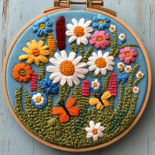 Punch Needle Kit Wild Daisy Butterscotch Nybörjarset