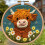 Σετ βελόνων τρυπήματος καφέ Highland Cow & Daisy 20x20cm 1