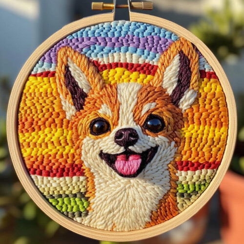 Σετ βελόνας τρυπήματος Chihuahua Sunset Design 20x20cm