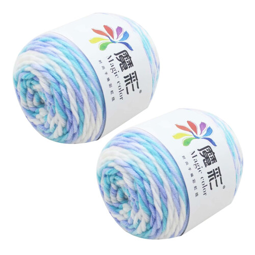 Νήμα πλεκτό από βαμβάκι Rainbow Worsted Weight5 Strand2Pack