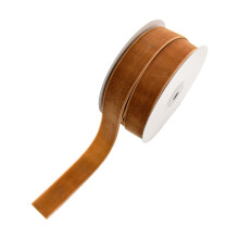 Dunkelkhakifarbenes Samtband, 25 mm breit x 10 m
