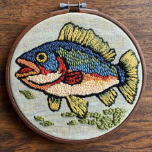 Nålhålssats för basfiskmönster 20x20cm ring