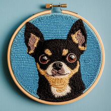 Nålstansset Tecknad Chihuahua 20x20cm