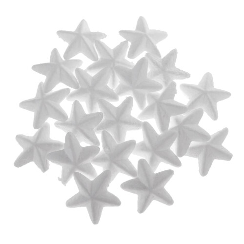 Enfeites de isopor em formato de estrela, 20 unidades