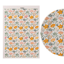 Folhas de transferência de argila floral solúveis em água - 1 folha